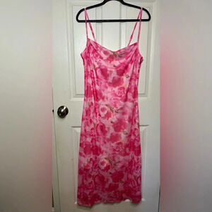 Women’s Pink Floral Choove Long Spaghetti Strap Bodycon Dress Size XXL